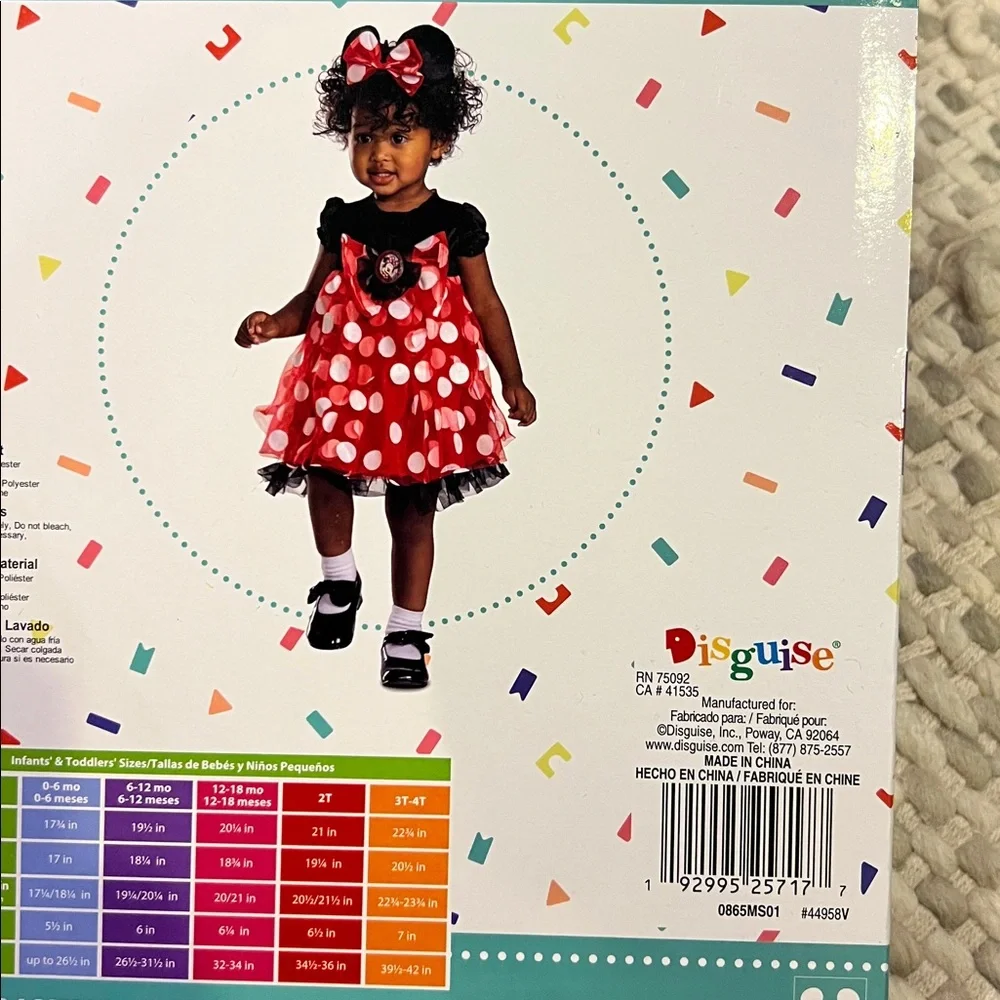 Disney Baby Minnie Mouse Infant Costume- size 6-12 months - Picture 5 of 5